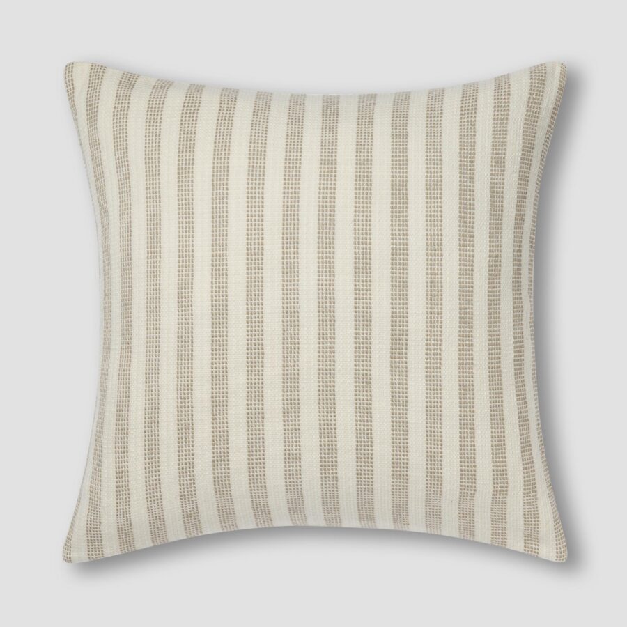 Oatmeal Striped Wool Cushion Cover - Square or Rectangle