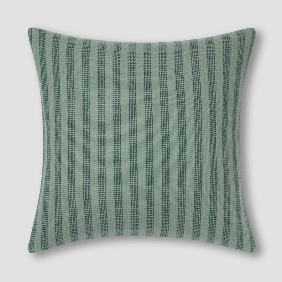 Pine Green Striped Wool Cushion Cover - Square or Rectangle