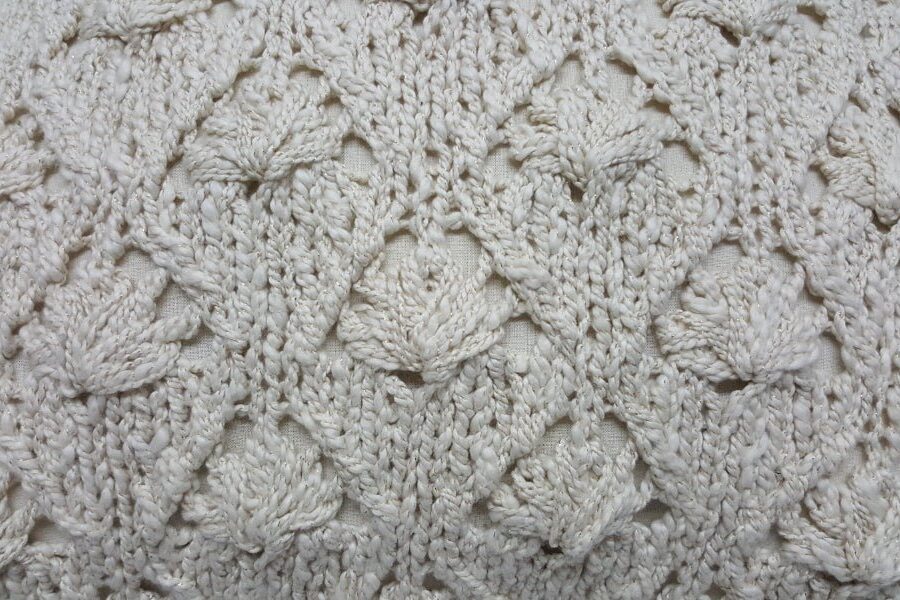 Crochet Cotton Palm Pattern Pillow