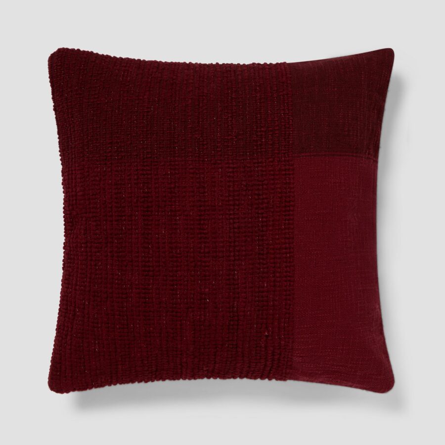 Rhubarb Cross Weave Wool Square Cushion Cover - 20 x 20 in