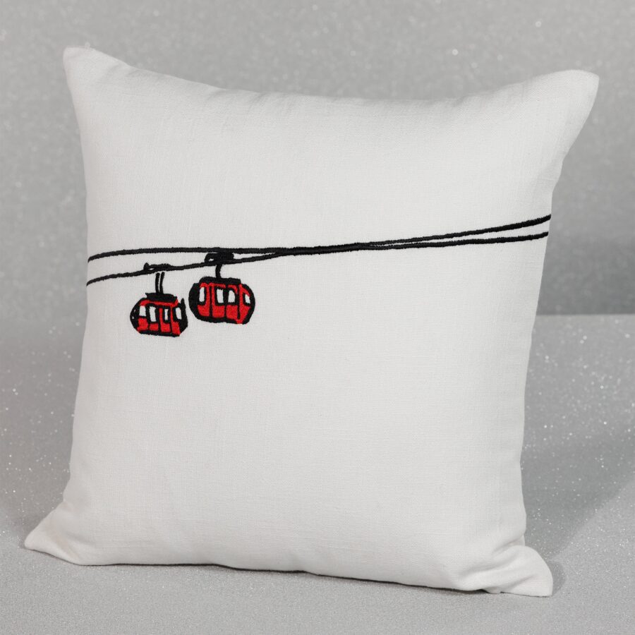 Gondola Cotton Embroidered Throw Pillow